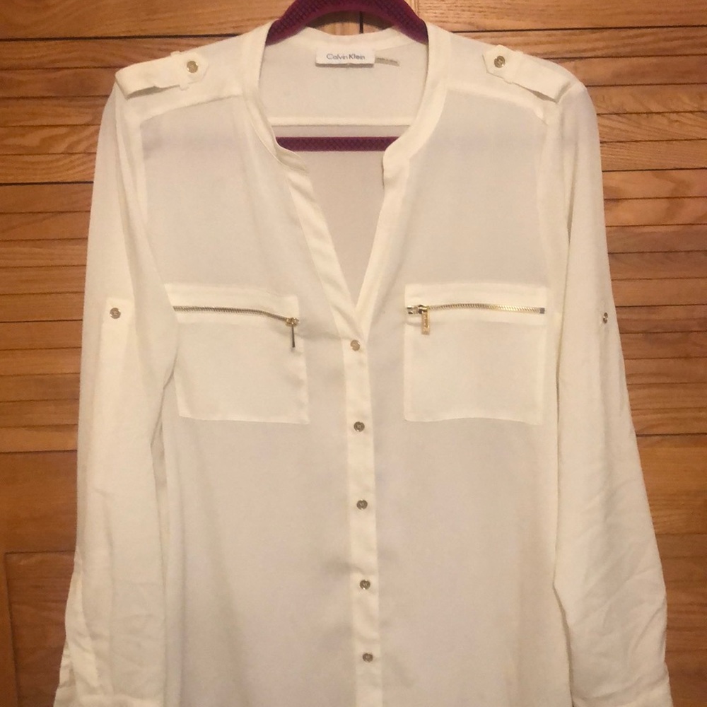 Calvin Klein button down blouse